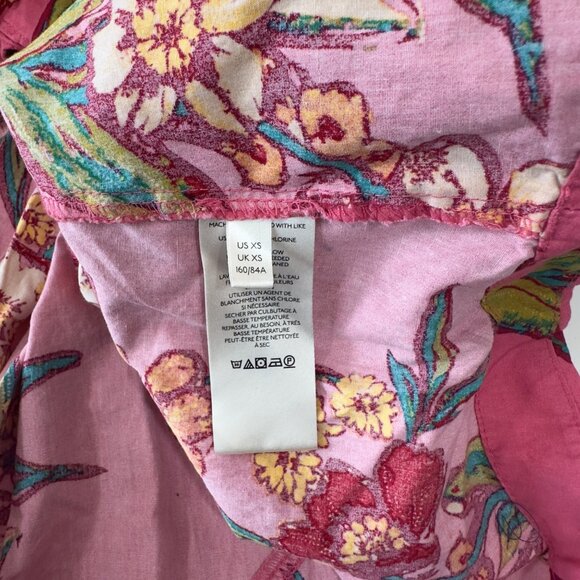 Free People TUNICA JODIE Sunrise Combo Pink Floral Print Mini Dress SZ XS - Picture 3 of 12
